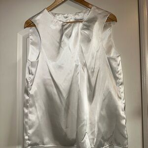 Calvin Klein Women's Cream Satin Blouse